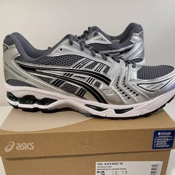 ASICS Women's Gray and Neon Blue Athletic Shoes - Picture 1 of 5